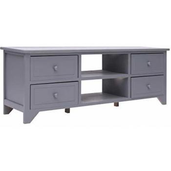 Mueble para TV Day and Night en madera de Paulownia gris 115x30x40 cm