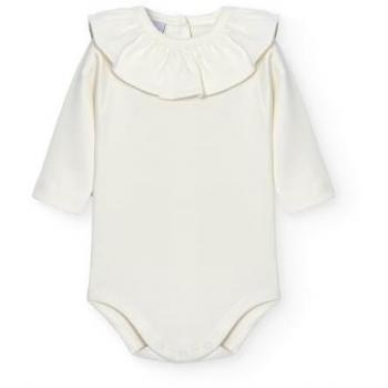 Pack de 2 bodys Babidu unisex de bebé con cuello volante y manga larga, color beige, 3 meses