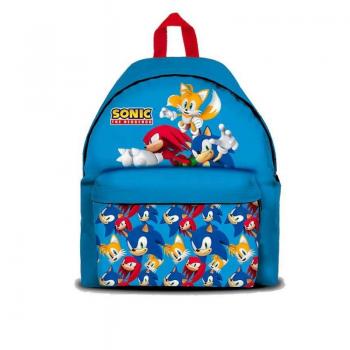 Mochila Sonic Sega 38 Cm con Dos Compartimentos