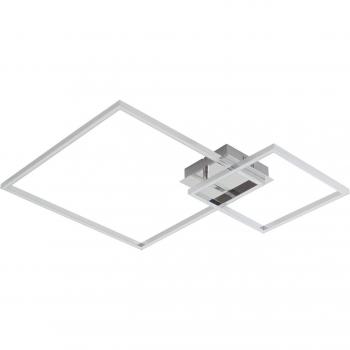 Plafón LED Lindby Panja, 67 cm, color cromo, hierro, lámpara de techo moderna para salón y comedor (2 llamas)
