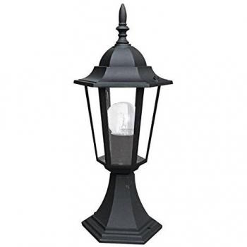Lámpara de Jardín Milano Negra de Aluminio con Difusor de Vidrio, IP44, 1 Ampoule, 17x40.3 cm