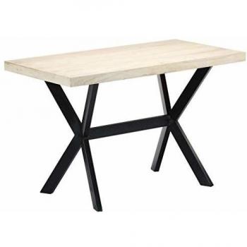 White Solid Mango Wood Dining Table 120x60x75 cm