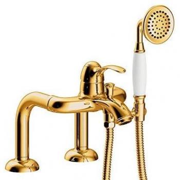 Monomando bañera de repisa Ducha de mano anticalcárea. Flexo doble engatillado-24219401OR