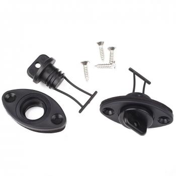 Forfar tapón de drenaje 2pcs universal del hilo Orificio de drenaje Plug Imbornal tapón Bitoque Kayak Canoas Barco Negro para el bote