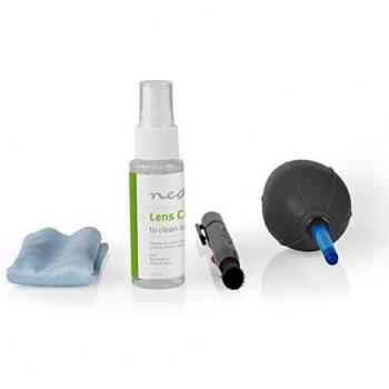 NEDIS Kit de Limpieza de Lentes Kit de Limpieza de Lentes | Cámara | Prismáticos | Miras Telescópicas | 35 ml Transparente/Negro