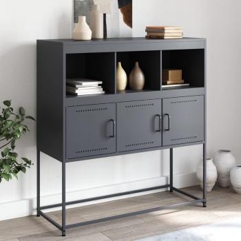 Aparador Antracita 100,5x39x107 cm Acero