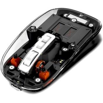 Ratón Bluetooth Recargable Transparente 2.4GHz y 2400 DPI para Mac, iPad, MacBook y PC