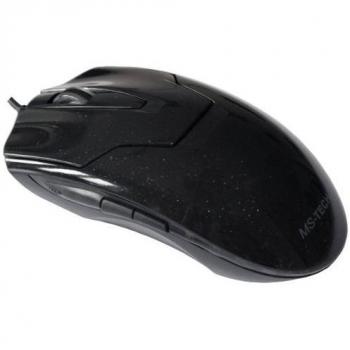 MS-Tech SM-93 - Ratón (USB, Óptico, PC, Negro, 1,45m, Cable)