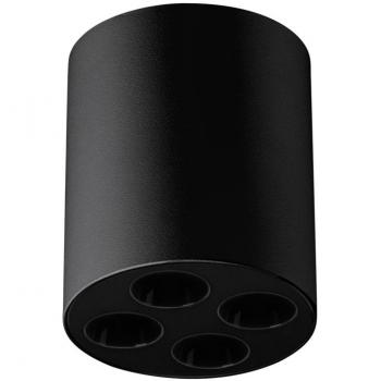 Lámpara de techo Zoe negra LED minimalista de superficie con diseño rodillo en aluminio y diámetro de 7,2 cm