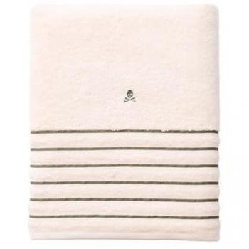 Toalla de baño beige a rayas verdes 90x150cm 100% Algodón 470GSM Scalpers Home