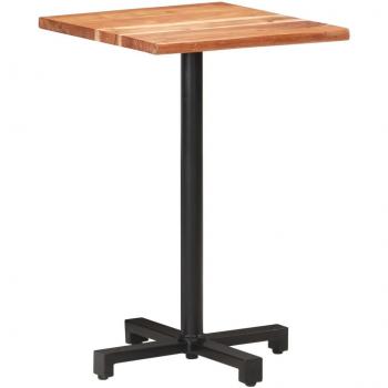 Solid Acacia Wood Bistro Table with Live Edges 50x50x75 cm