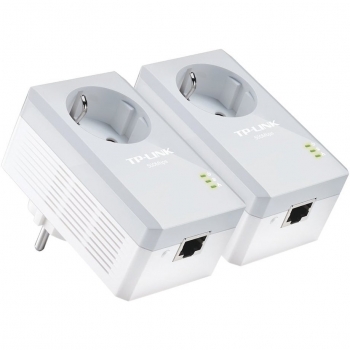 Kit Adaptador Powerline TP-Link TL-PA4010P, AV 600 Mbps, Enchufe Adicional, 1 Puerto Ethernet, HomePlug AV, Ideal para Dispositivos con Cable como PC y PS4 - Blanco