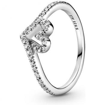 Anillo en Plata de Ley 925 Corazón Deseo Brillante con Zirconia Cúbica - Talla 48