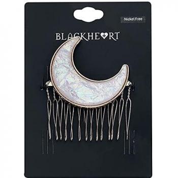 Blackheart Moon Mujer Pasador Blanco/Oro, Hierro, Zinc,