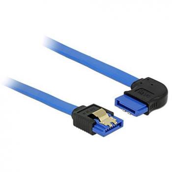 Cable SATA 6 Gb/s de 0,5 m Negro y Azul, Conector Recto a Conector Derecho