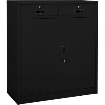 Gabinete de oficina negro 90x40x102 cm en acero Vidaxl