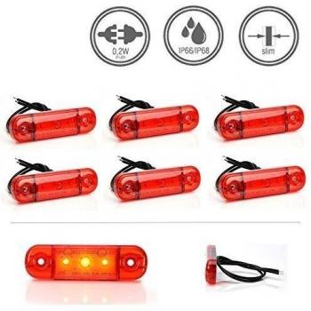 WAS- Luz de gálibo (12V/24 V, 6 Unidades, Estrecho)