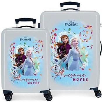 Disney Frozen Awesome Moves Juego de maletas Azul 55/68 cms Rígida ABS Cierre combinación 104L 4 ruedas dobles Equipaje de Mano