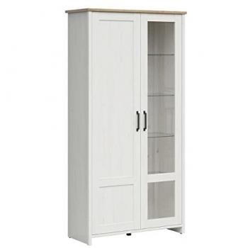 Vitrina Aksel 2 Puertas Estratificada Blanco y Madera