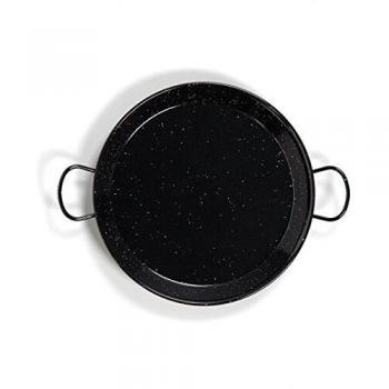 La Valenciana 10 cm Paella de Acero esmaltado, Black_Parent, Negro, 34 cm