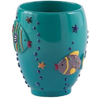 Gedy Dori Portacepillos, Resina, Turquesa, 8.5 X 8.5 X 10.5