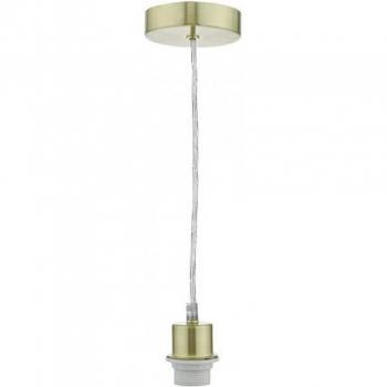 Lámpara colgante de diseño Basic Latón satinado 1 bombilla 8,5cm E27 con cable transparente