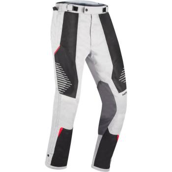 Bering Pantalones de Moto Bakundu Gris-Negro-Rojo Textil Talla L