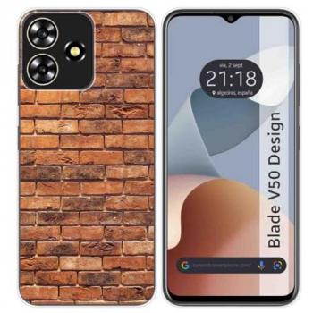 Funda de Silicona para Zte Blade V50 Design 4G - Diseño Ladrillo 04 con Dibujos