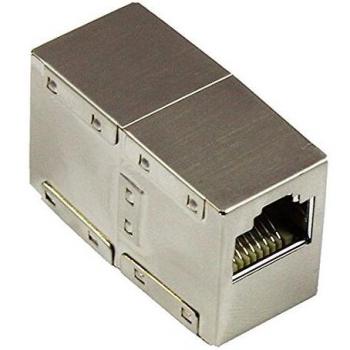 Acoplamiento de Cable CAT6 RJ45 Totalmente Apantallado - Adaptador de Red Gris