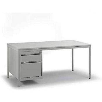 Escritorio Eurokraft Basic para Encargados Gris, 1600 x 800 mm, con Cajones de 140 mm y 280 mm