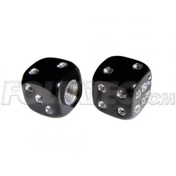 Tapones para Válvula de Neumáticos Aircaps Crystal Cube, Color Negro