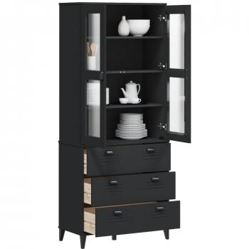 vidaXL Highboard VIKEN Black 80x40x190 cm Solid Wood Pine