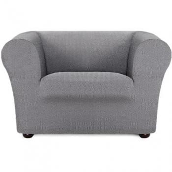 Funda para sillón Eysa JAZ Gris 110 x 100 x 130 cm, bielástica, compatible con sillones Chester y Klippan