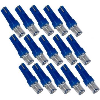 AERZETIX: 15 x Bombillas LED de salpicadero T5 12V Luz Azul