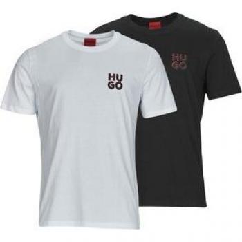 Camiseta de Manga Corta Hugo Dimento 10229761, color negro y blanco, talla L (2 unidades)