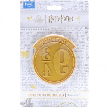 Cortador y marcador de galletas Platform 9¾ Harry Potter PME Cake, incluye diseño temático de Harry Potter, fabricado en acero inoxidable, apto para lavavajillas, ideal para decorar galletas y pasteles