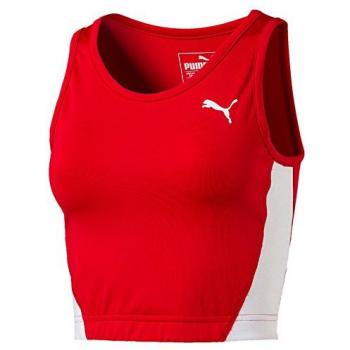 Puma Cross The Line Croptop W Camiseta De Tirantes, Mujer, Red, M
