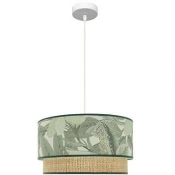 Lámpara de Techo Colgante Congo 40d 1xe27 Blanco/Verde Natural
