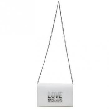 Love Moschino Women's White Smart Daily Shoulder Bag with Clip Fastening - One Size