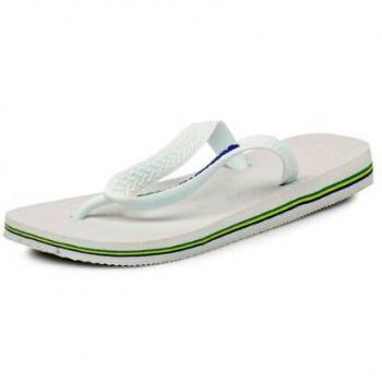 Havaianas Brazil Logo Flip Flops - White - Men's Unisex 39/40