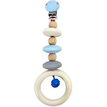 Cadena para cochecito de bebé HESS, madera azul natural, juguete colgante 70x35x200mm