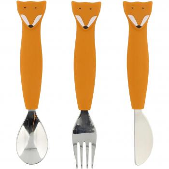 Set de cubiertos de silicona/inox Fox Trixie-Baby