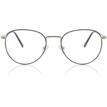 Oval Montura Completa Metálica Azul para Hombre - Gafas Recetadas Anti-Azules - SmartBuy Collection