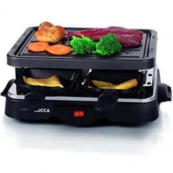 PLANCHA GRILL+RACLETTE JOCCA 1144 500W TEMPERATURA COCCIÓN APROX 200210ºC INCLUYE 4 SARTENES 4 ESPÁTULAS