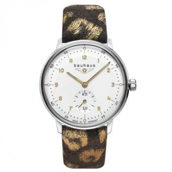 Bauhaus Classic Women's Quartz Watch with Small Second in Gray/Gold