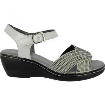 Sandalia casual de piel DOCTOR CUTILLAS 32160 con cuña, hebilla y suela de goma para señora