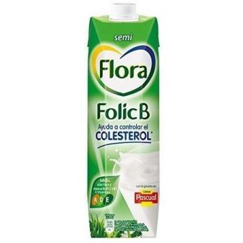 Pascual - Leche Semidesnatada Flora Folic B, 4 x 1 L