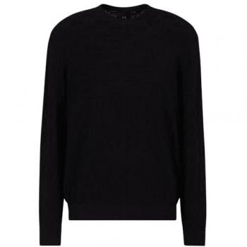 Armani Exchange Men's Black Round Neck Knit Pullover, Size L