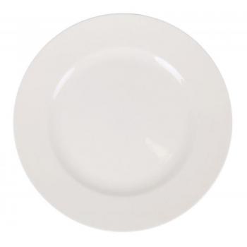 Plato Llano Zzitaca de Porcelana Blanco 27 cm - Resistente, Fácil de Limpiar, Sencillo y Económico