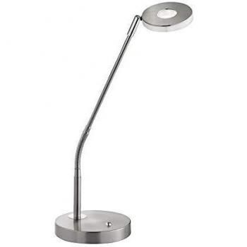Lámpara de mesa LED Dent, 6W, 750 lm, regulable, IP20, níquel mate/cromo, 60 cm